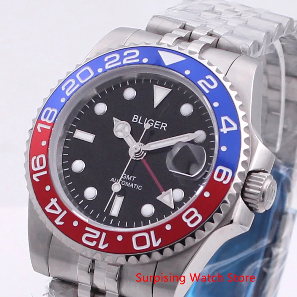 Часы мужские механические с сапфировым стеклом 40 мм|Мужские часы| |