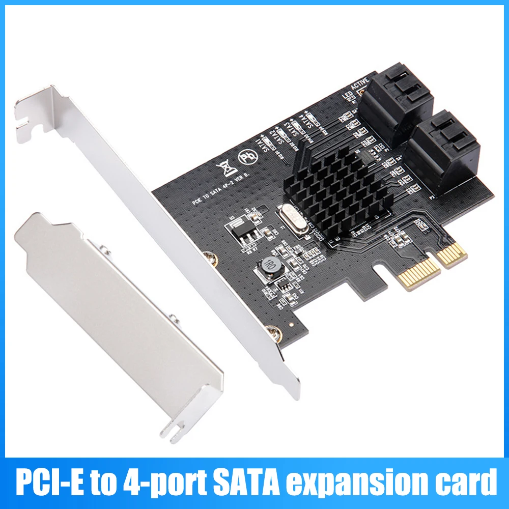 

PCI-E to SATA Expansion Card Internal Adapter Converter 4 Port SATA3.0 Expansion Card Support Hot Plug Heat Exchange