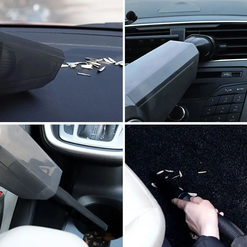 

4-in-1 Car Handheld Vacuum Cleaner With Pointer Display Tire Inflator Pump Pressure Gauge Led Light Vacuum Cleaner car cleaners