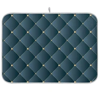 luxury design lozenge grid dish drying mat for kitchen counter non slip absorbent microfiber tableware pad dish mat placemat