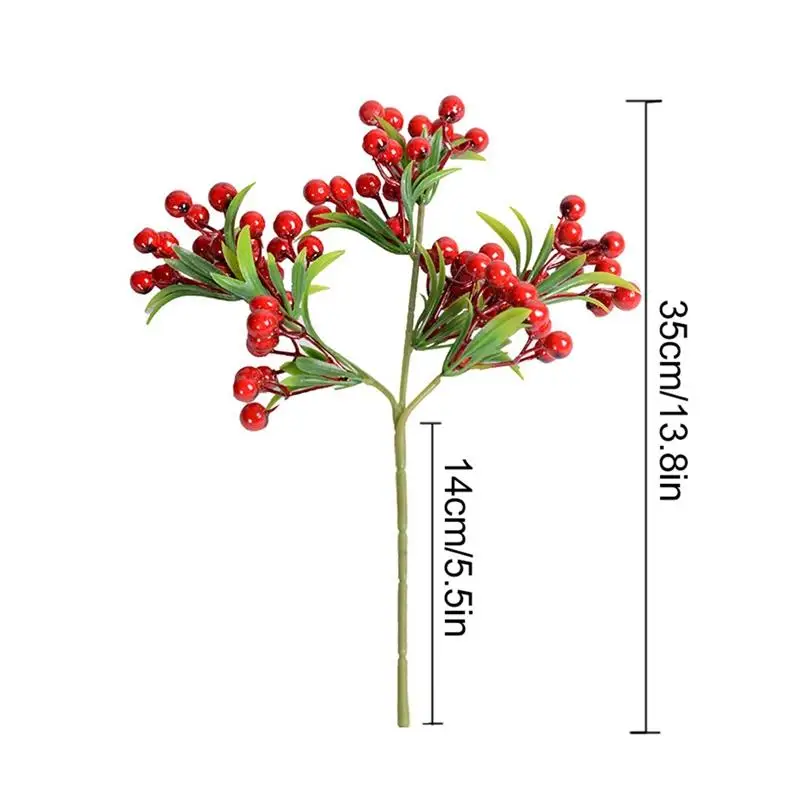 Рождество стебель с ягодами Декоративные искусственные ягоды Палочки ягода