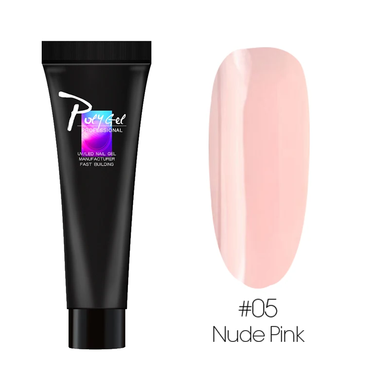 05-nudepink-a KADITION поли гель прозрачный гель для защиты ногтей гель полигель Набор декоративных цветов полигель Быстрый твердый желе лак для ногтей - Цвет: 05-nudepink-a