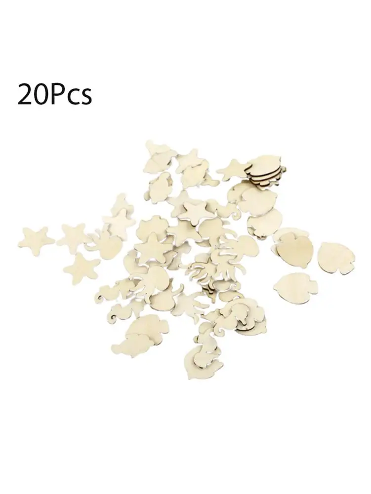 

20PCS Hanging Ornament Wooden DIY Animals Shape Scrapbooking Craft Accessory