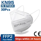 Маска для лица KN95 Mascarillas CE FFP2, 5 слоев, с фильтром, защитный уход за здоровьем, дышащие 95% маски для лица, 30 шт.