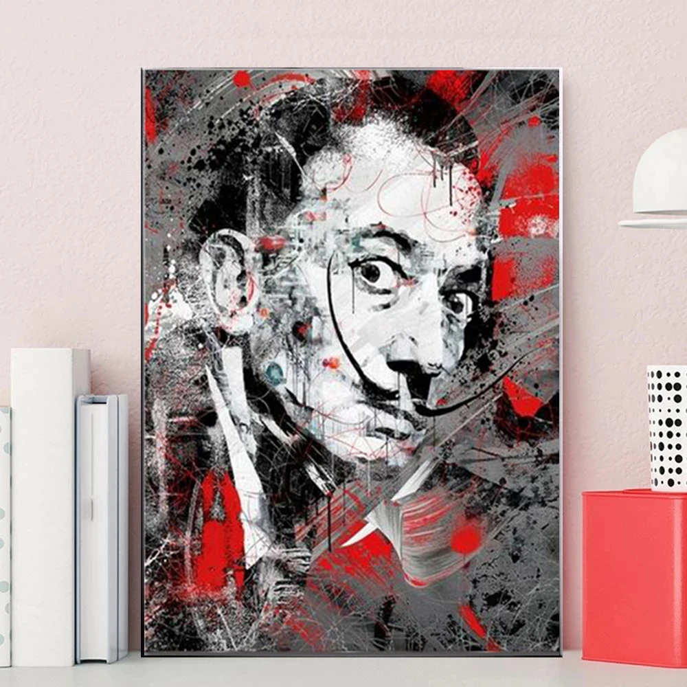 

Portrait Art of Salvador Dali Canvas Painting Posters and Prints Modern Wall Art Pictures for Living Room Home Decor no frame