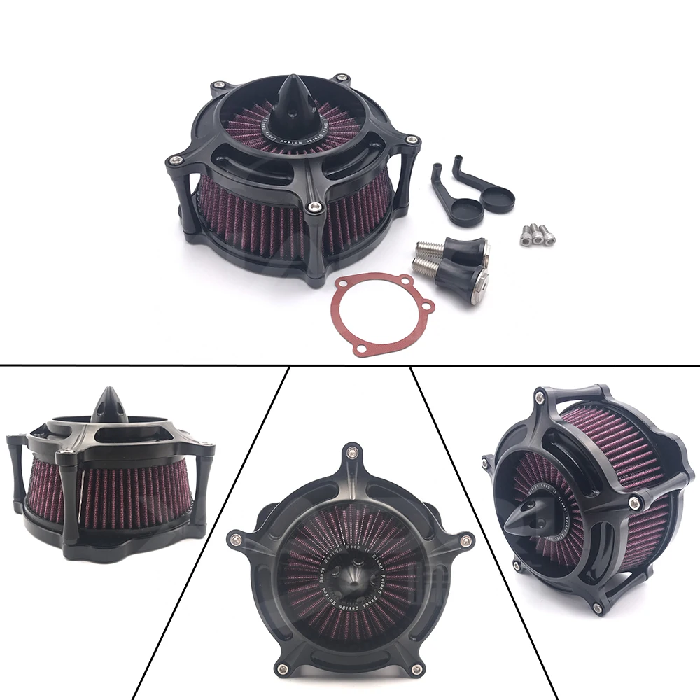 Черные части мотоцикла CNC Спайк очиститель воздуха фильтр мотоцикл турбина для