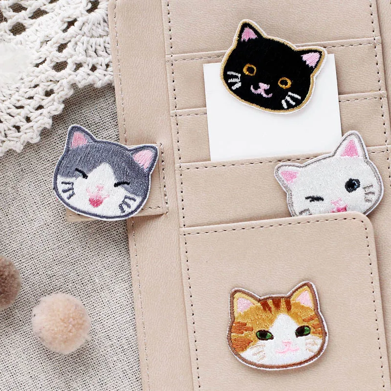 1Pc Kawaii Cat Stickers Cute Embroidery Decorative For Kids Girls Gift DIY Diary Scrapbooking Supplies |
