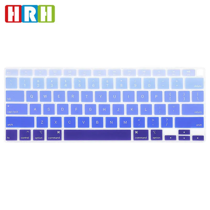 HRH Gradual Rainbow Color Silicone English Keyboard Skin Cover Protector for MacBook Newest Air 13 A2179 M1 A2337 2020 Release
