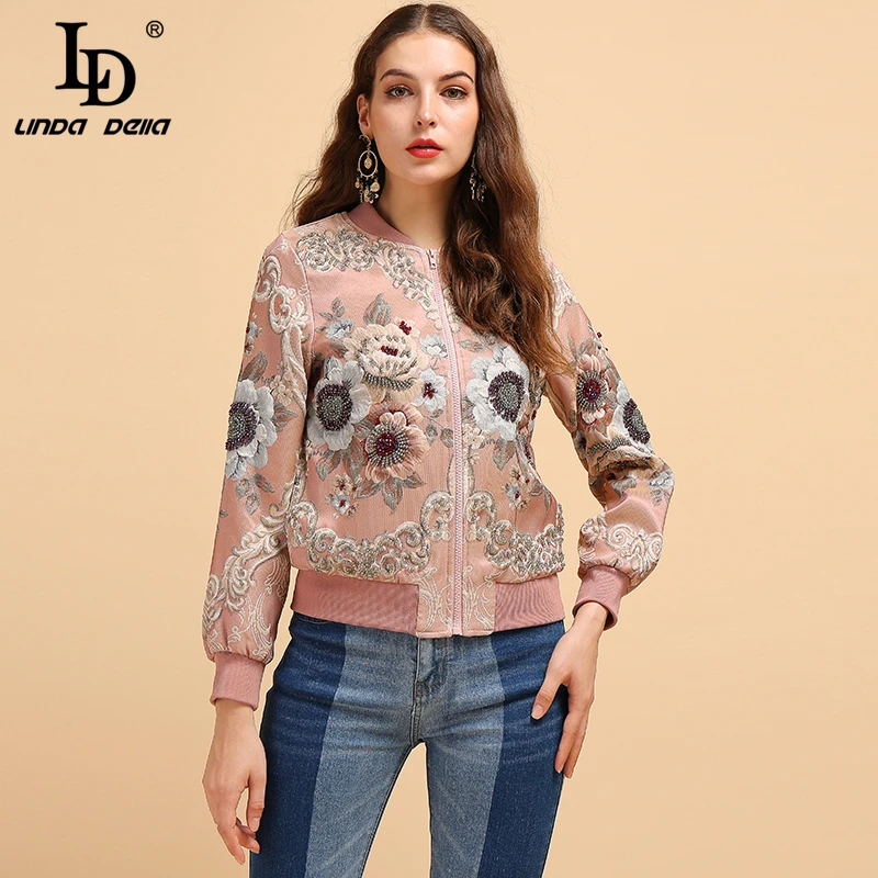 LD LINDA DELLA модные Подиумные летние винтажные куртки женские великолепные