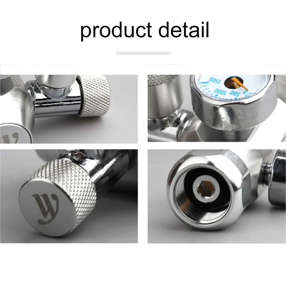 Аквариумный регулятор CO2 давления Двойной манометр одиночный клапан с счетчиком