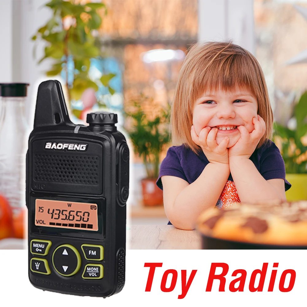 1 шт. мини Baofeng Walkie Talkie 10 км BF T1 UHF 400 470MHz LCD Портативное двухстороннее радио детская