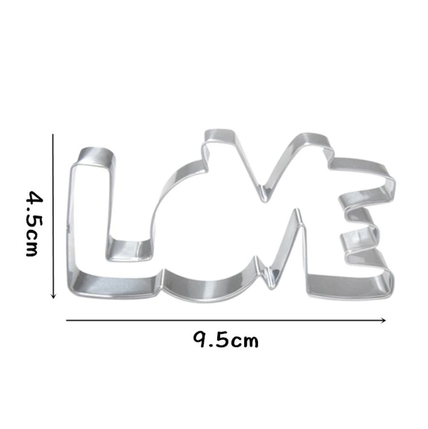 

LOVE Letter Shape Cookie Cutter Biscuit Mold Lover Series Stainless Steel Cookie Stamp Bakeware Pastry Confectionery Tools