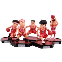 5pcs 8cm 9cm slam dunk figures hanamichi sakuragi rukawa kaede akagi takenori miyagi ryota shohoku basketball player model toys