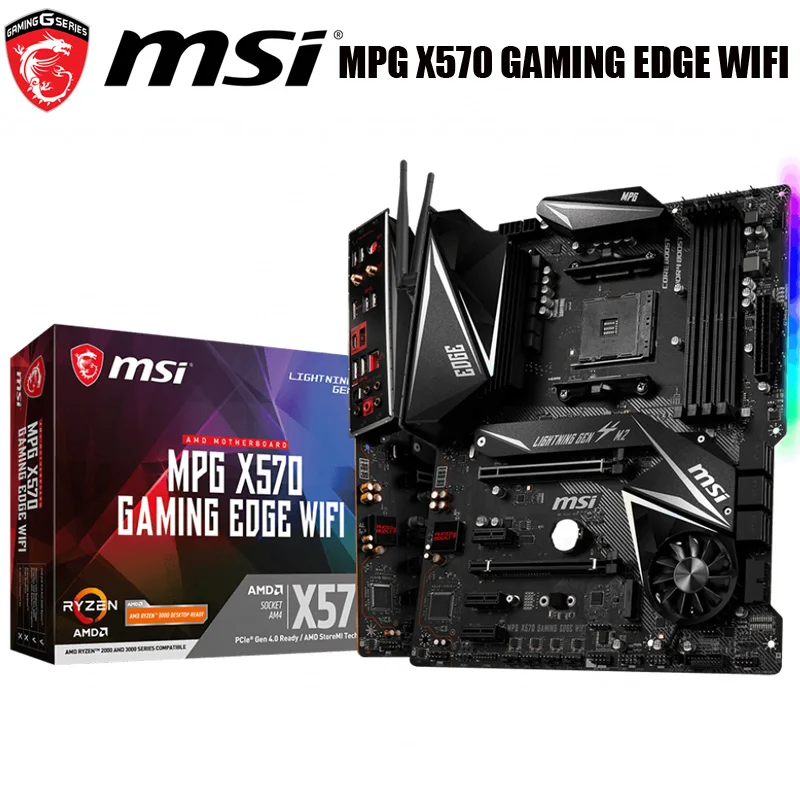Разъем AM4 Ryzen 9 AMD X570 MSI GAMING EDGE материнская плата с WIFI DDR4 128 ГБ Bluetooth 5 0 для настольного