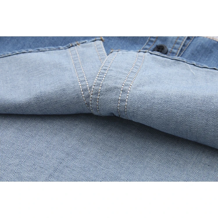 

Plus Size 3XL-6XL Women's Cotton&Denim Patchwork Blouse Long Sleeved Workwear Blusas Ladies' Spring Summer OL Tops