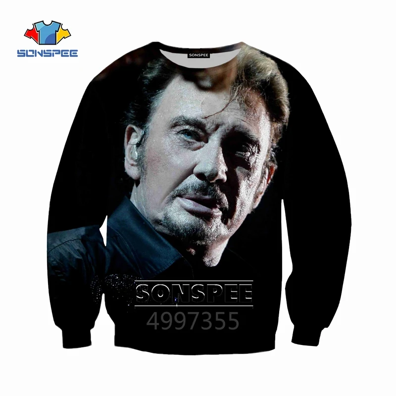 SONSPEE Johnny Hallyday Harajuku/Детские толстовки с 3D принтом детская одежда для мальчиков и девочек-подростков Топы, пуловер с длинными рукавами SW125 - Цвет: 10