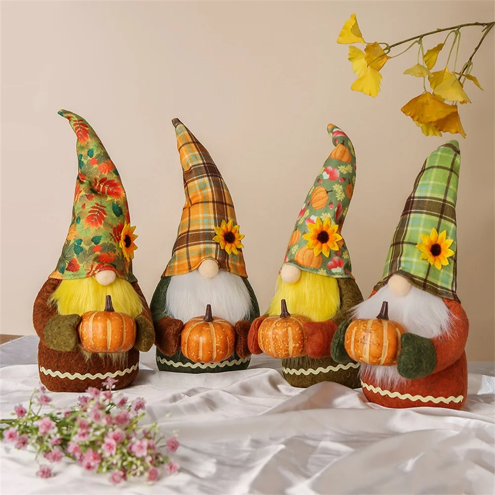 

Autumn Decoration Harvest Cute Pumpkin Head Faceless Doll Decoration Ornaments Creative Dwarf Holiday Doll Decorations