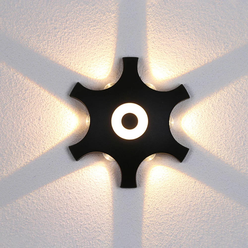 

Up Down LED Interior Wall Light Outdoor Waterproof Garden Wall Lamp For Bedroom Living Room Modern Decoration Rays Spot Lighting