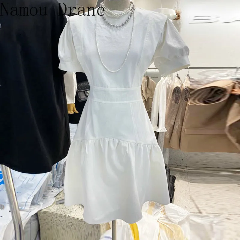 Женские платья с коротким рукавом и круглым вырезом элегантные платья-трапеции