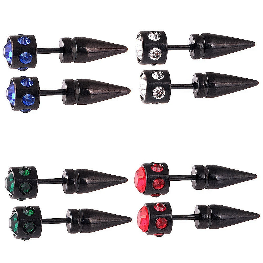 1 пара стальных поддельных калибровочных серег пробка для ушей и туннель