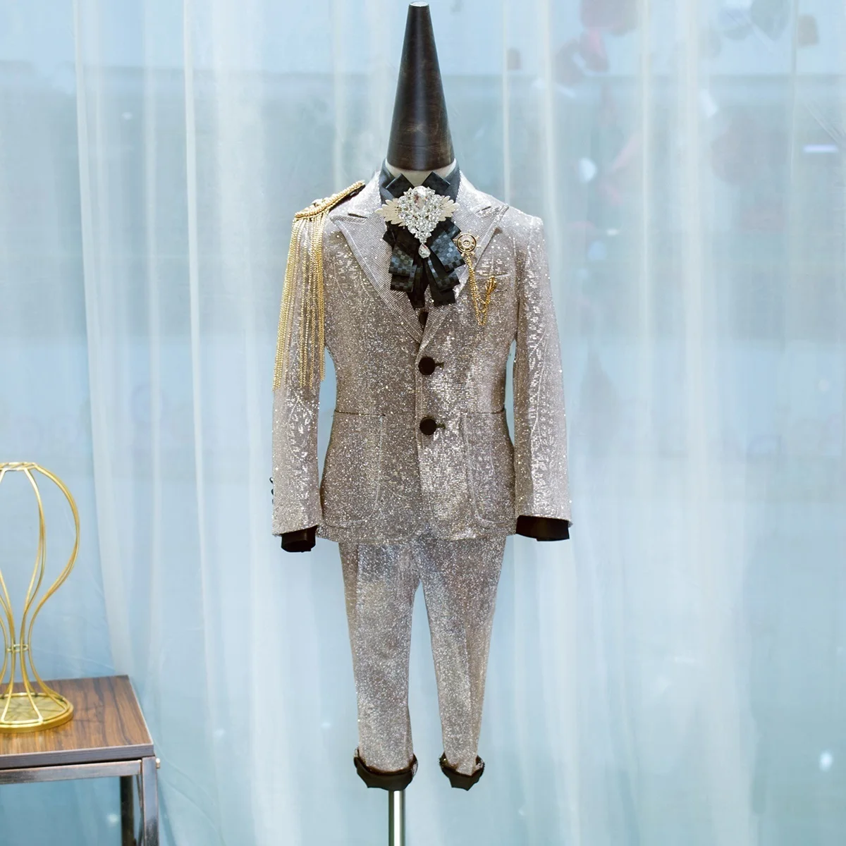 

Детский Свадебный костюм для мальчика смокинг Золотое подиумное пианино Fomal платье для выпускного вечера костюм для школьного выступления ...