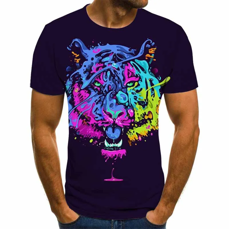 Летняя уличная одежда 3D повседневная футболка Мужская с коротким рукавом тонкая