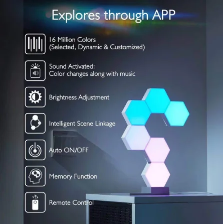 

Lifesmart Cololight Pro Smart Geometry Assembling DIY Lamp WiFi Work with Google Assistant Alexa Cololight APP Smart - 13Set