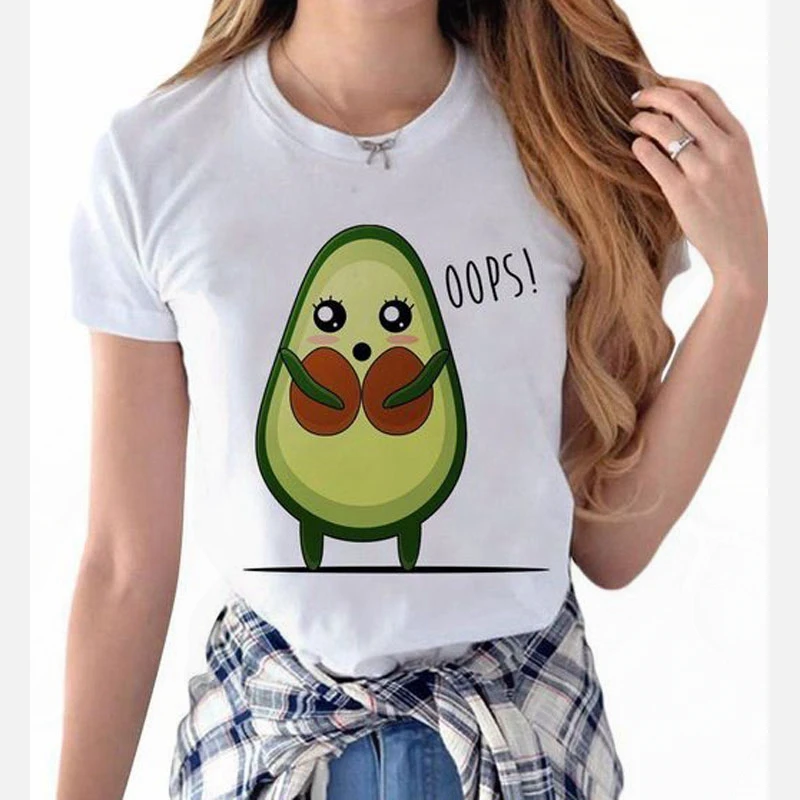 Летняя повседневная женская футболка с фруктовым принтом рубашка графическим