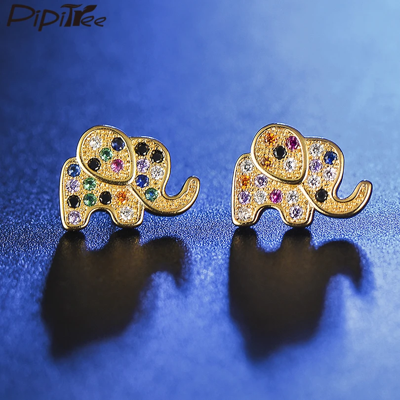 Милые серьги Pipitree в виде животных для женщин и девочек ювелирные изделия из меди