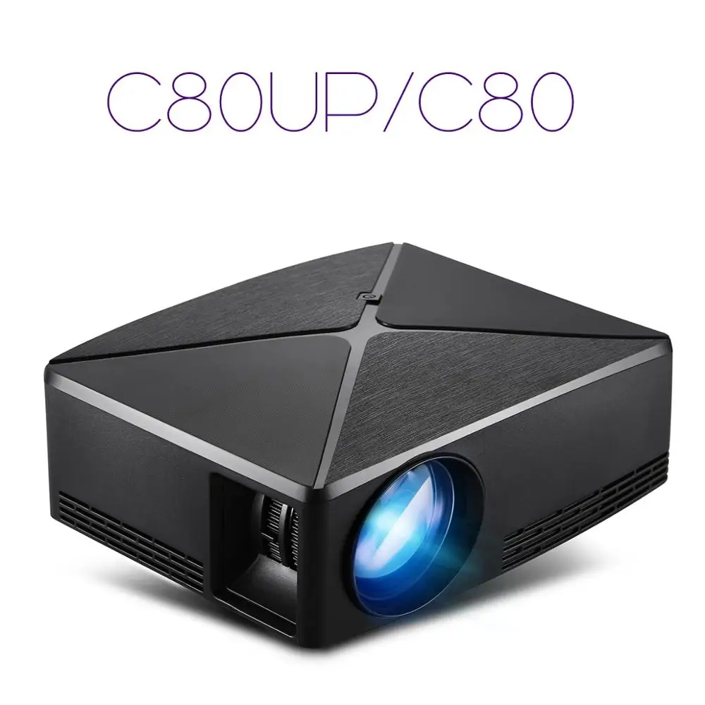 C80 проектор 1280x720 Разрешение Android 6 0 светодиодный 4K Портативный HD мультимедийный