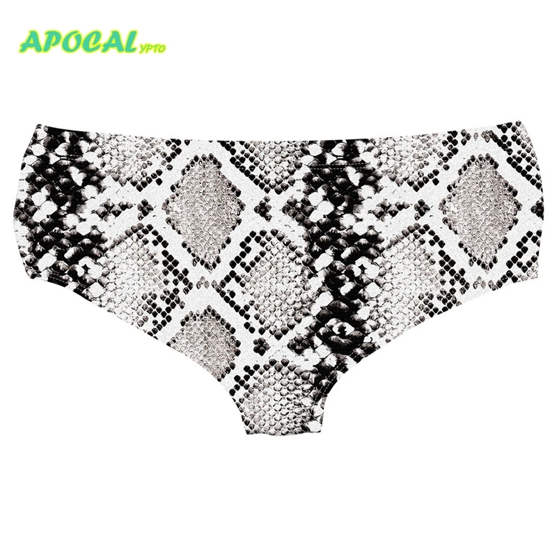 APOCAL сексуальный молочный шелк с принтом змеи женские трусики леопардовым 3D яркое