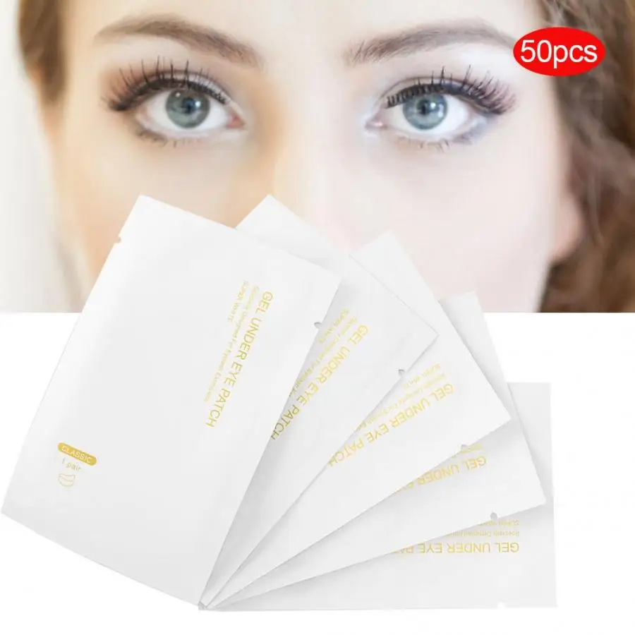50 шт. накладки для глаз гидрогелевые наращивания прививки ресниц маска