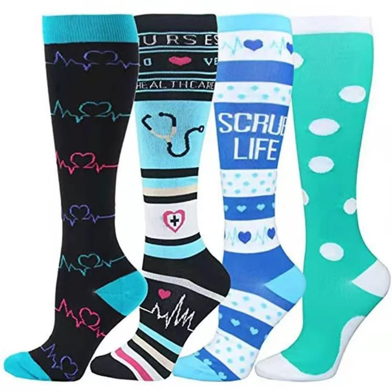 

men women stockings socks sports socks men's and women's leisure nurse long tube fitness socks pressure compression socks