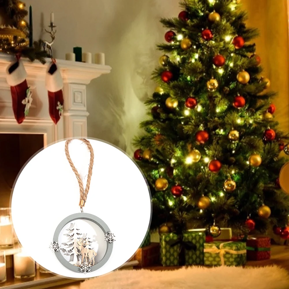 Рождественская деревянная подвеска для рождественской елки 3D Рождественское