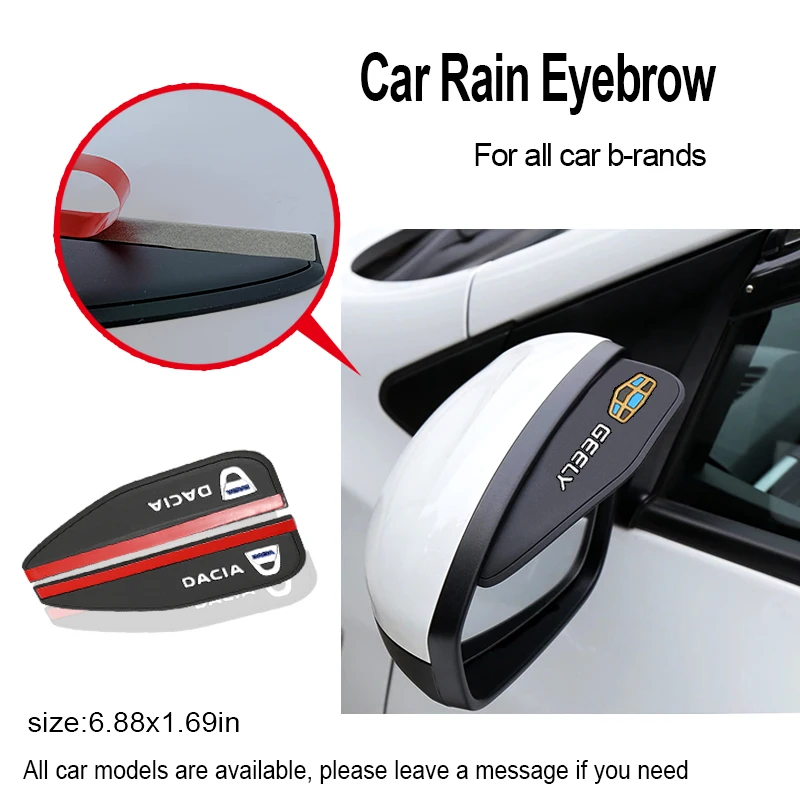 

2pcs Car Rearview Mirror Eyebrow Rain Cover Rubber Rain Brow Sticker for Honda Civic XR-V HR-V Accord Odyssey Car Accessories