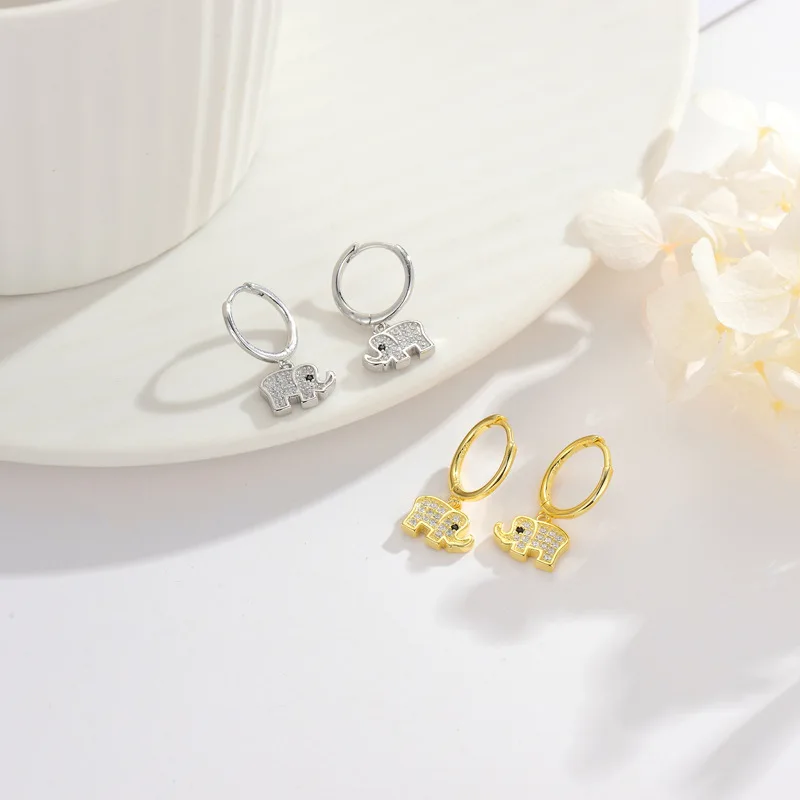 

Женские серьги со слоном, стразы из стерлингового серебра 925 пробы, 2021