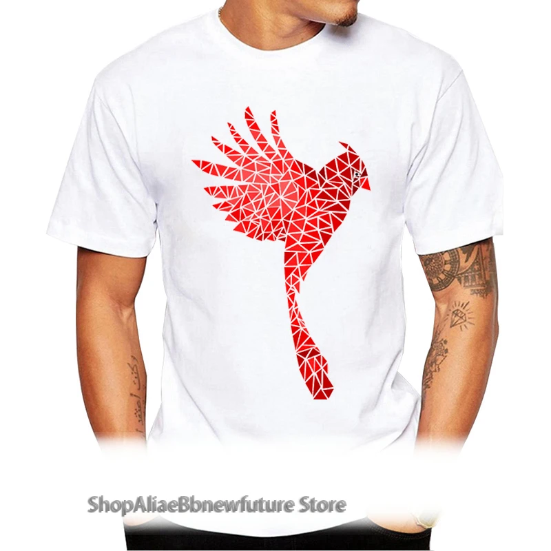 TEEHUB Новая модная мужская футболка с рисунком Красной птицы забавная коротким