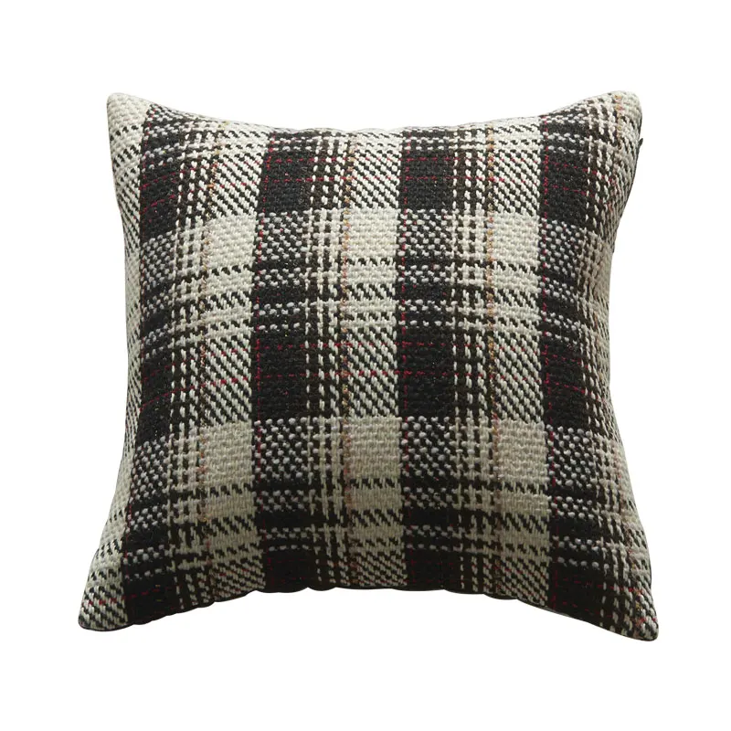 cushion cover5 45x45 Квадратная прямоугольная клетчатая вязаная наволочка для дивана 45*45 30*50 50*50 без внутренних чехлов для подушек черного и красного цвета для дома dec X64 - Цвет: cushion cover5 45x45