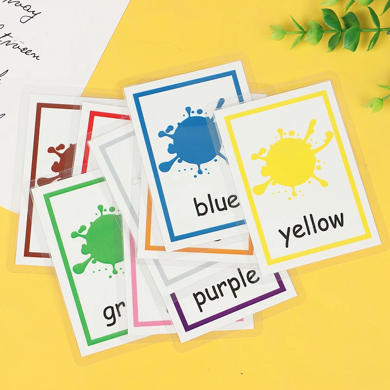 

12Pcs Kids English Learning Word Cards Color Flash Card Children Color Cognition