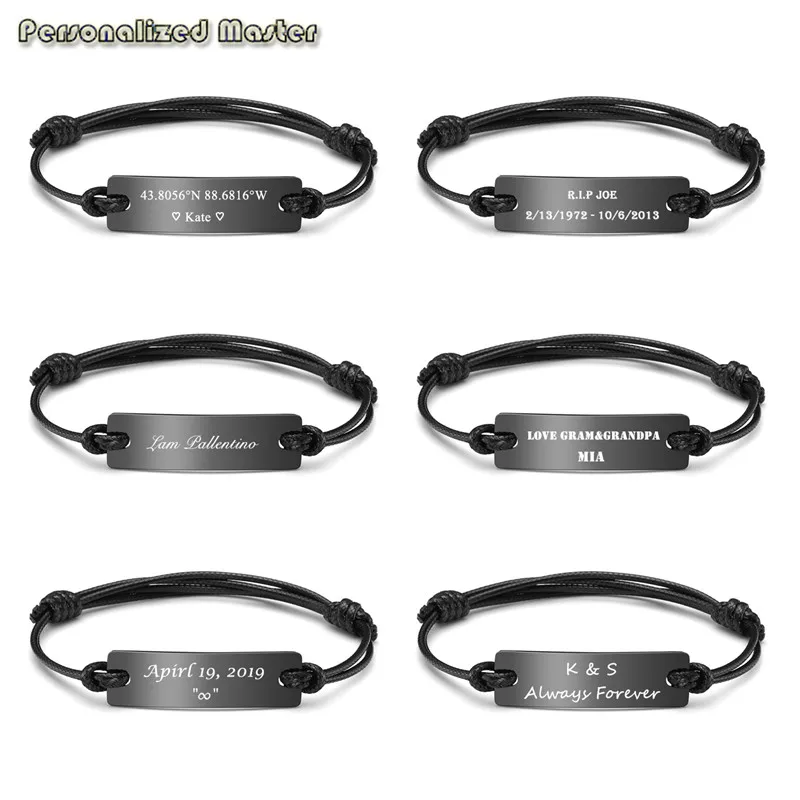 Персонализированный браслет с идентификационным знаком из нержавеющей