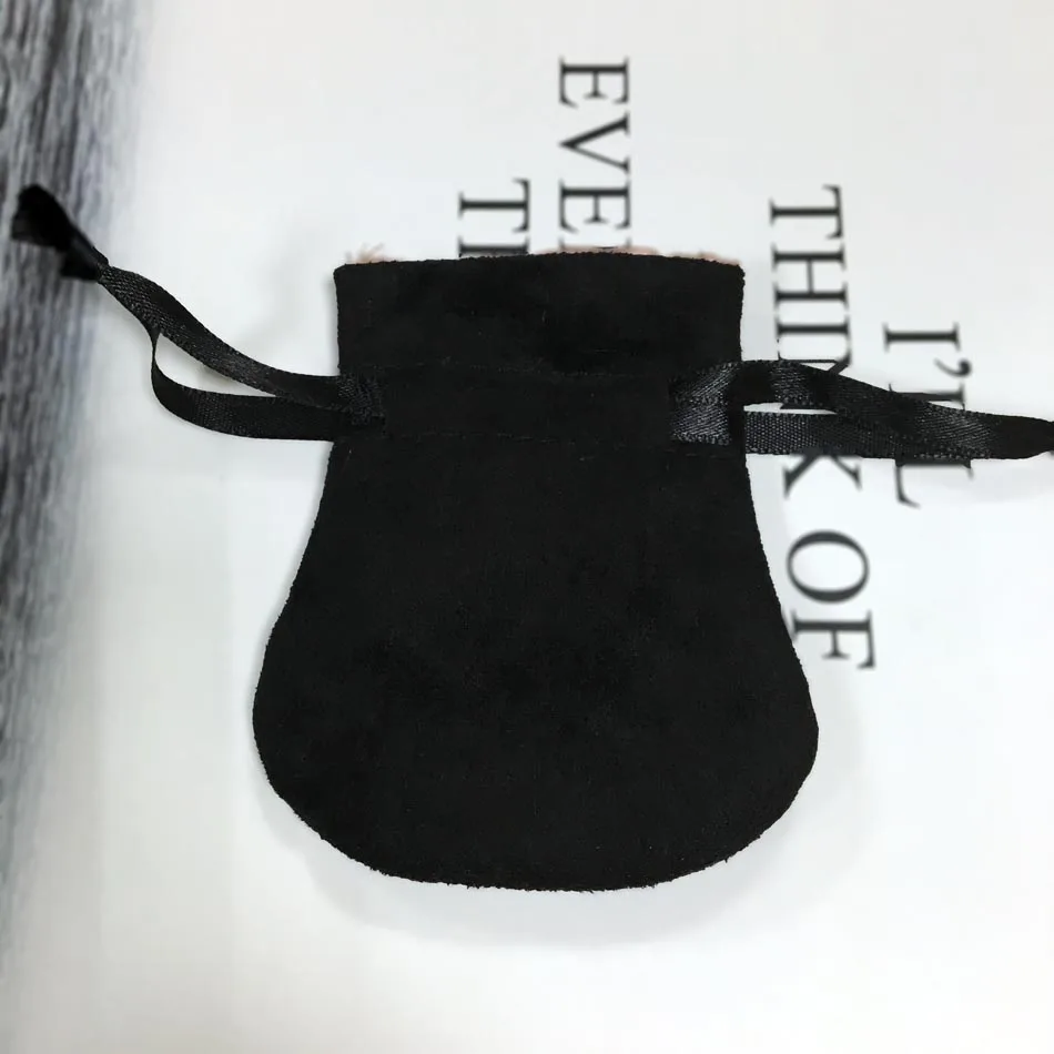 

50pcs/lot Double Layer Flannel Bag Black Pouch For Bead Charm Europe Bracelet Women Original Jewelry Black Bags Outer Packaging