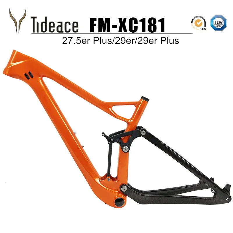 Tideace twinloc амортизирующая рама для горного велосипеда 29er plus 142/148 мм mtb карбоновая рама 27,5 er усиленная подвесная рама