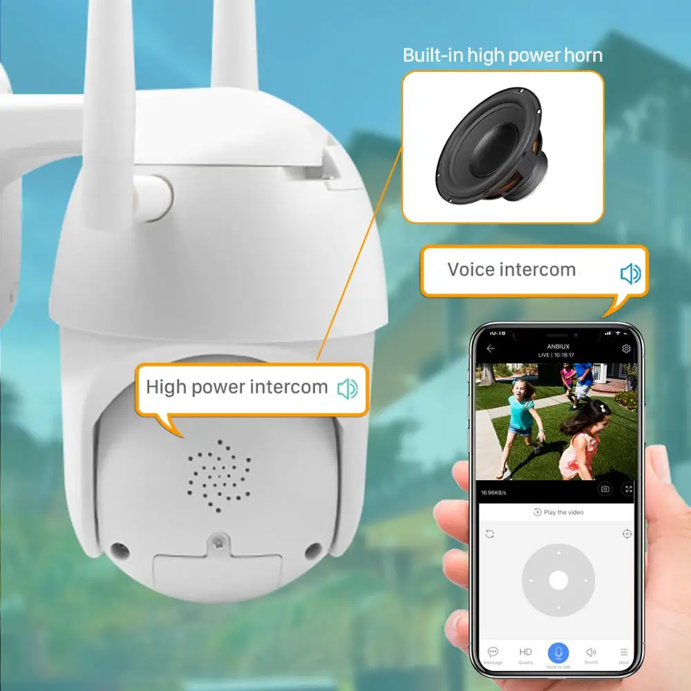 Outdoor Motion Alert 2MP IP Camera WiFi 4X Digital Zoom Dual Antenna Speed Dome With Siren Light Cloud Storage | Безопасность и