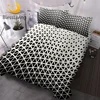 BlessLiving Geometric Duvet Cover Set Abstract Pattern Bedding Set Black White Bedclothes Stylish Home Textiles Bed Cover 3pcs 1