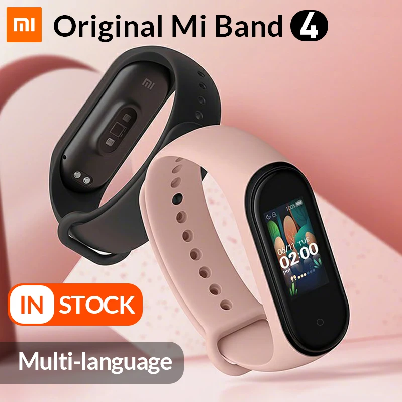 Xiaomi Mi браслет 4 смарт-браслет 4 фитнес-браслет Музыкальный браслет Bluetooth 5,0 AMOLED цветной сенсорный экран