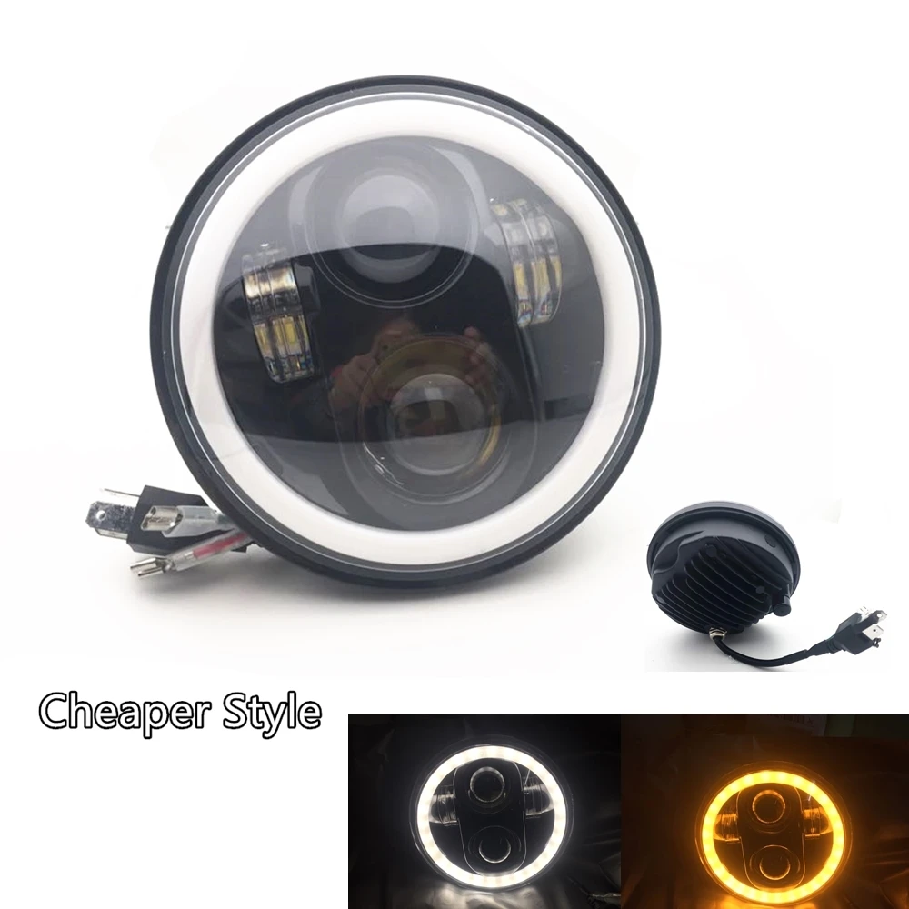 Cheaper style Фара мотоцикла 5 3/4 5,75 дюймов проектор фары Дневные ходовые огни для Yamaha, для кафе, для гоночного Подставка-поплавок для go для Honda мотоциклы 40 Вт 45 Вт 80 Вт - Цвет: Cheaper style