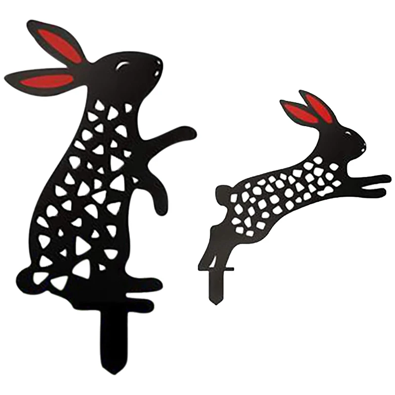 

2 Pcs Easter Rabbit Yard Art, Outdoor Garden Backyard Lawn Stakes Decor Gift, Land Planting Props Ornaments-B & E