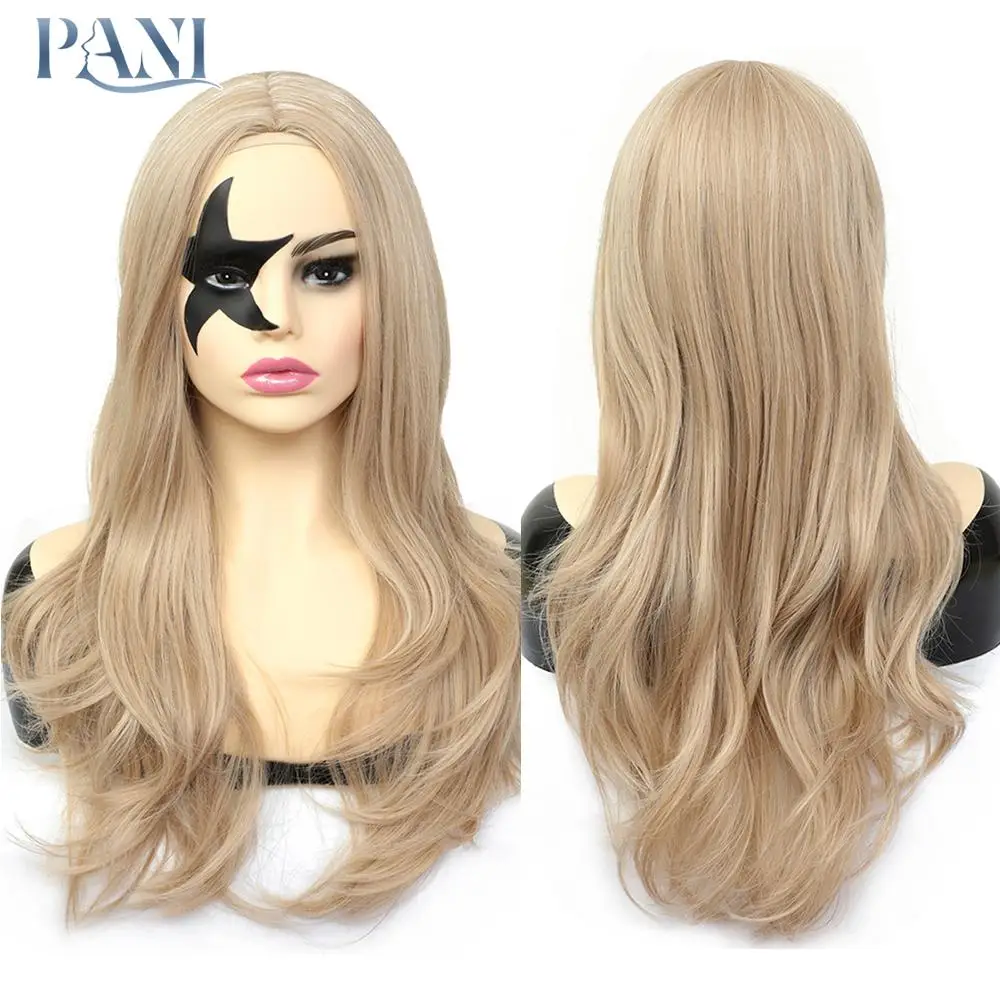 Парик женский волнистый из серебристого волокна с эффектом омбре 16 дюймов| |