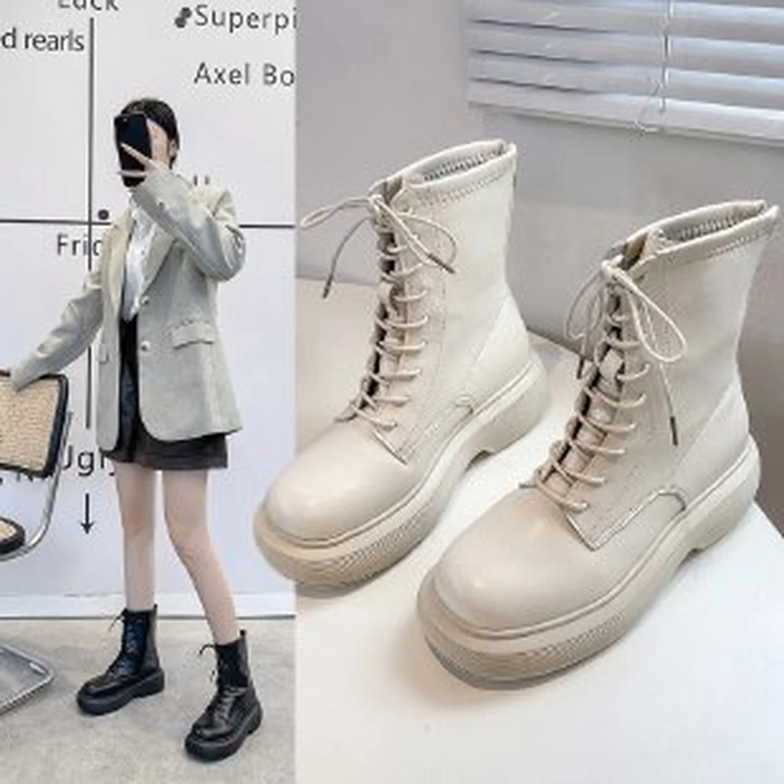 

Женские Кожаные Ботинки Martin, Новинка осени и зимы 2021, модные короткие ботинки на шнуровке, женские ботильоны в британском стиле ретро на мол...