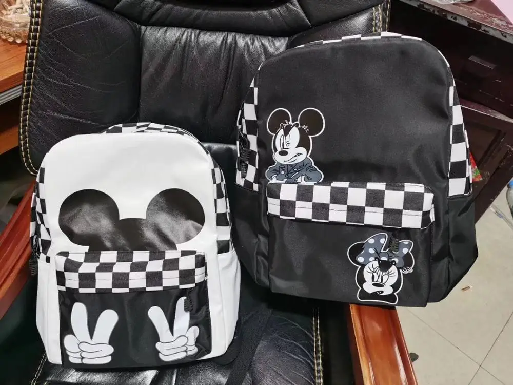 Дисней Микки Маус мультфильм Рюкзак Леди Мужская сумка на плечо дорожная рюкзак